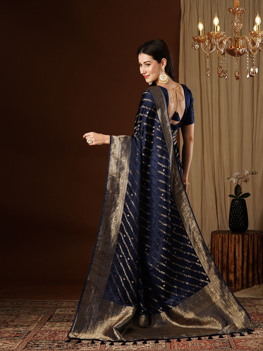 Royal Blue Woven Kanjivaram Silk Saree