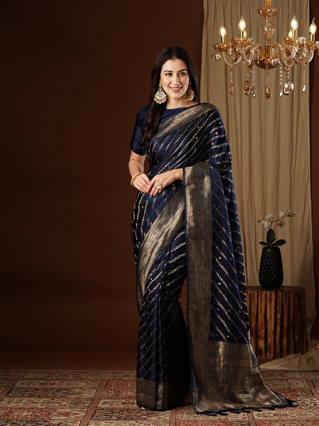 Royal Blue Woven Kanjivaram Silk Saree