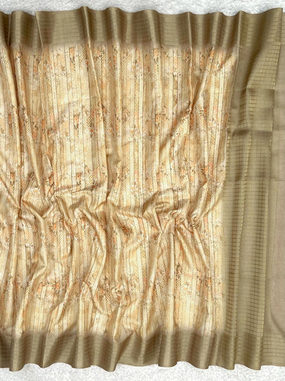 Royal Yellow Premium Tussar Silk Saree