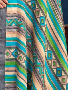 Sea Green Dabu Pashmina Silk Saree