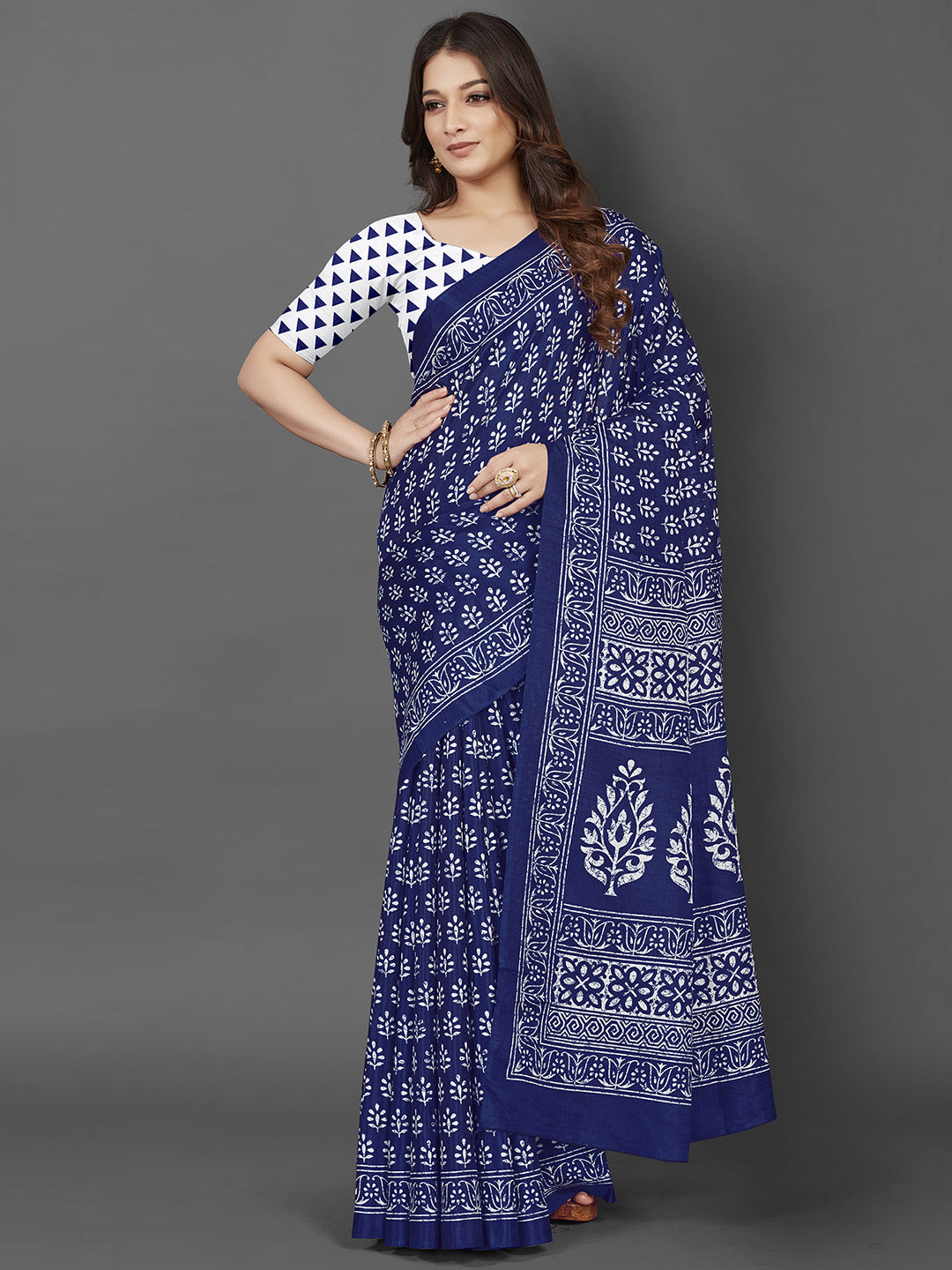 Sky Blue Dola Silk Saree