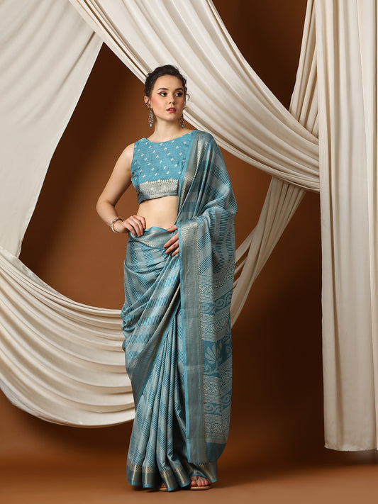 Sky Blue Sungudi Dola Silk Saree