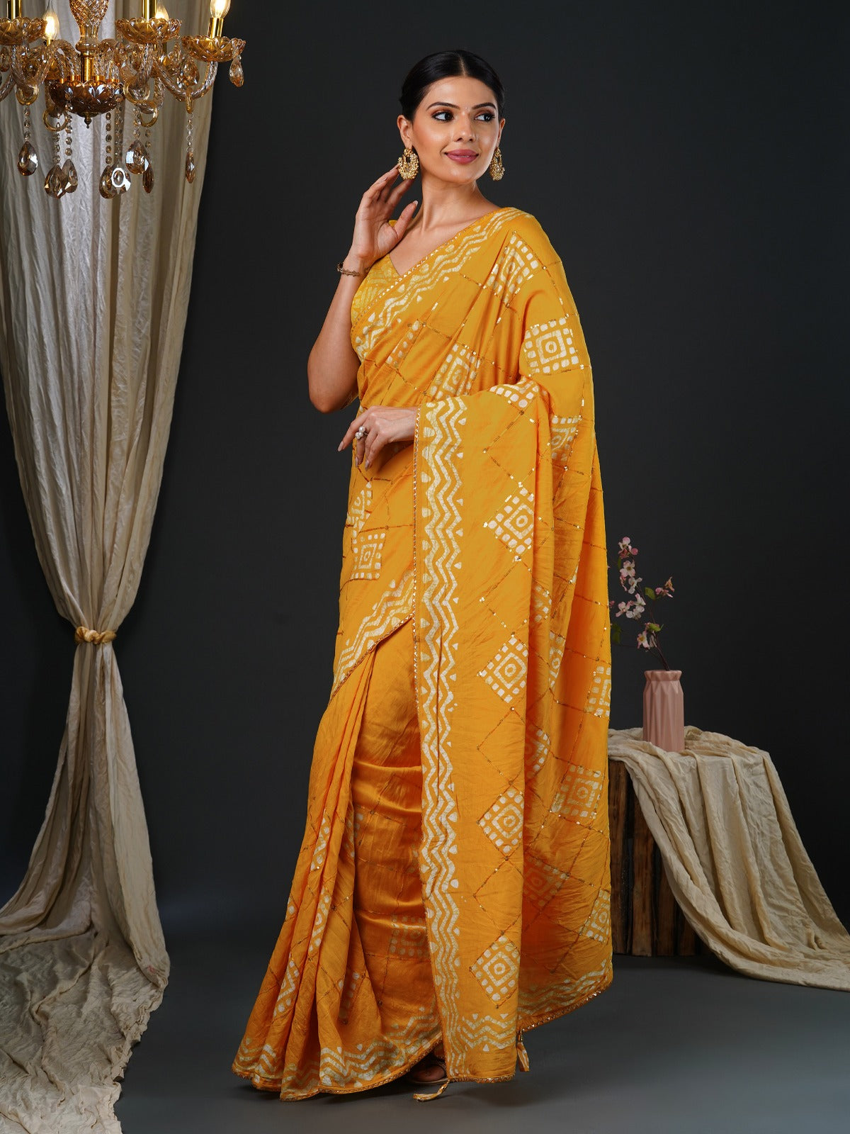 Sequins Silk Saree
