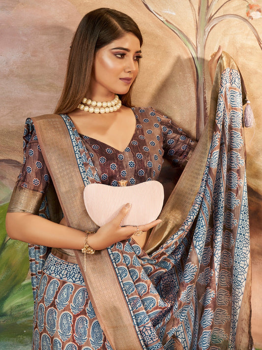 Syrup Brown Sungudi Dola Silk Saree