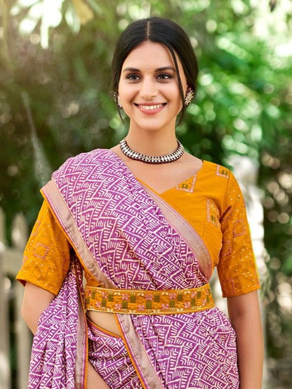 Taffy Pink Georgette Saree