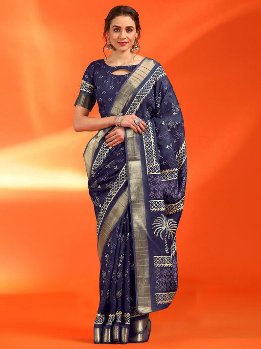 Wine Purple Cotton Silk Saree