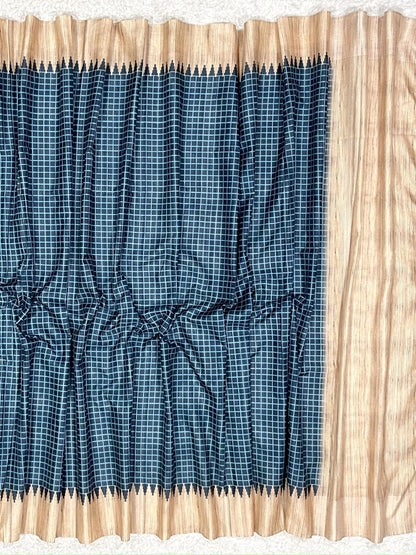 Yale Blue Desi Tussar Silk Saree