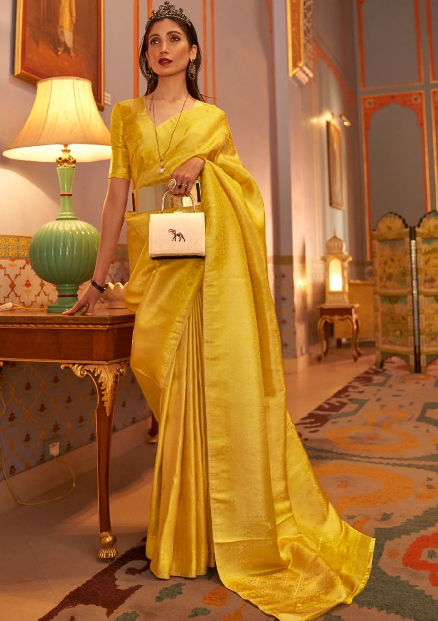 Yellow Woven Kanjivaram Silk Saree